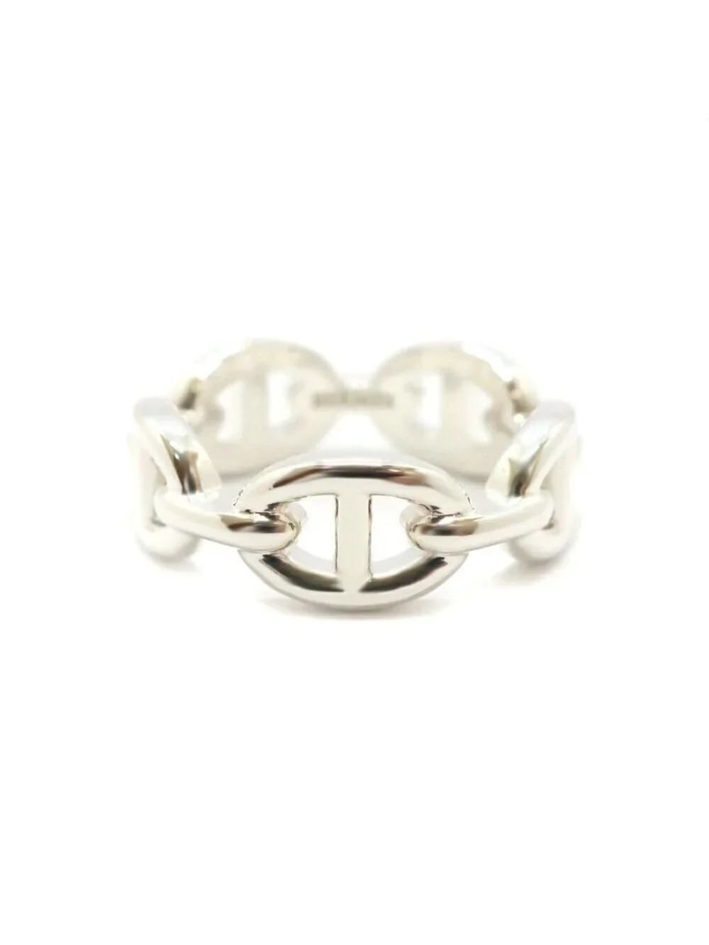 Hermes Chaine D'Ancre Enchainee Ring PM Small 54 Silver